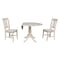 International Concepts Round 42 in Rd Top Pedestal Table, 2 Chairs, Unfinished, Ready to Finish, 42 in W, 42 in L, Wood K-42DPT-C10-2 - alternate 3